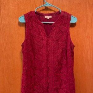 Skies Are Blue Sleeveless Lace Blouse